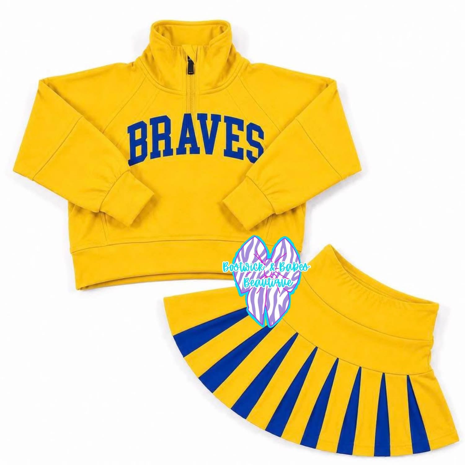Braves Scuba and Pleated Skirt Set